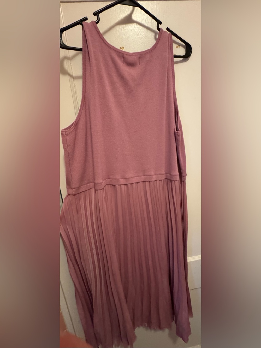 Montgomery Post NWT 2X Mauve Sleeveless Pleated Midi Dress Plus Size